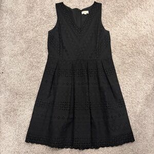 Loft black lace eyelet dress
